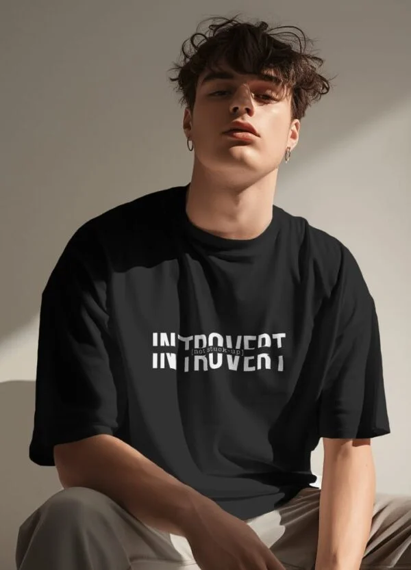 Black Oversize Trendy T-Shirt - Image 2